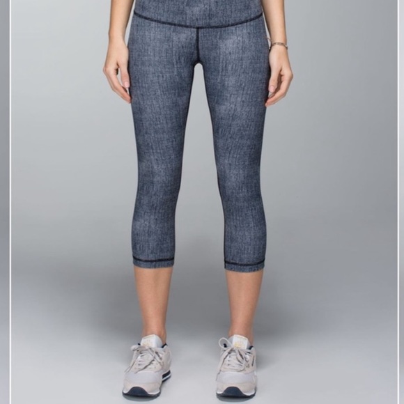 Lululemon Wunder Under Burlap Texture Cropped Leggings Size 4 - Picture 1 of 16